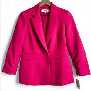 9& CO. Suit Separates Hot Pink Blazer Fitted Single Button Lined  4 NWT
